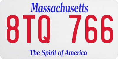 MA license plate 8TQ766