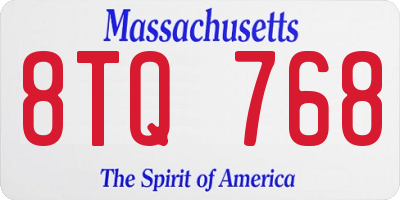 MA license plate 8TQ768