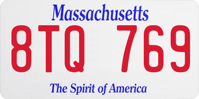 MA license plate 8TQ769
