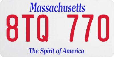 MA license plate 8TQ770