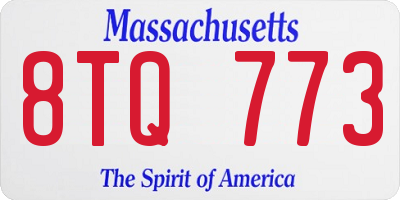 MA license plate 8TQ773