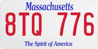 MA license plate 8TQ776