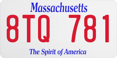 MA license plate 8TQ781