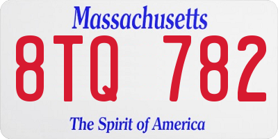 MA license plate 8TQ782