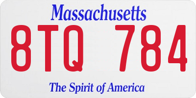 MA license plate 8TQ784