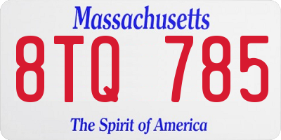 MA license plate 8TQ785
