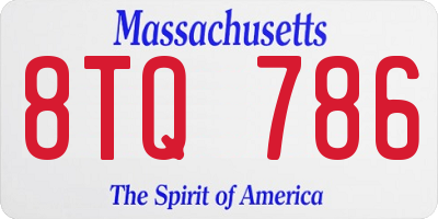 MA license plate 8TQ786