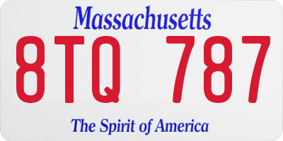 MA license plate 8TQ787