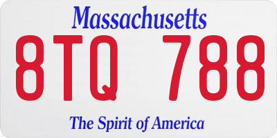 MA license plate 8TQ788