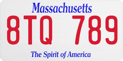 MA license plate 8TQ789