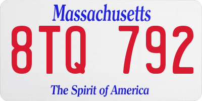 MA license plate 8TQ792
