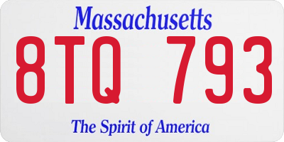 MA license plate 8TQ793