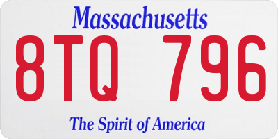 MA license plate 8TQ796