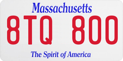 MA license plate 8TQ800