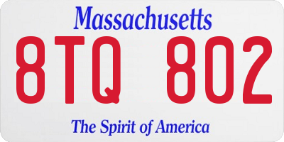 MA license plate 8TQ802
