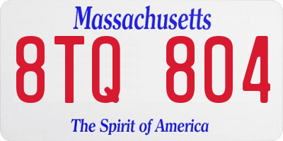 MA license plate 8TQ804