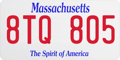 MA license plate 8TQ805
