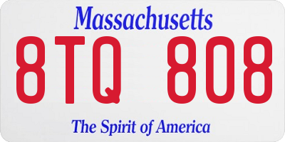 MA license plate 8TQ808