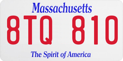 MA license plate 8TQ810