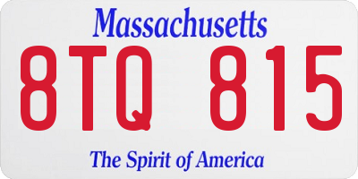 MA license plate 8TQ815