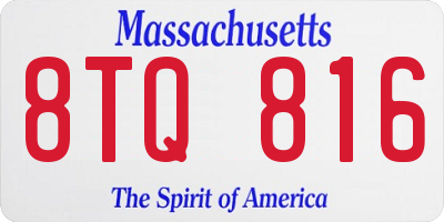 MA license plate 8TQ816