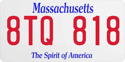 MA license plate 8TQ818