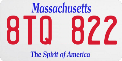 MA license plate 8TQ822