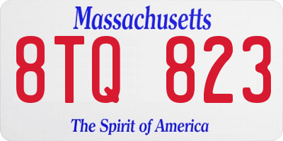 MA license plate 8TQ823
