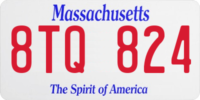 MA license plate 8TQ824