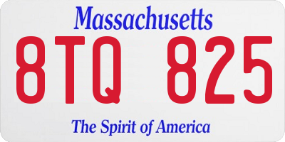 MA license plate 8TQ825
