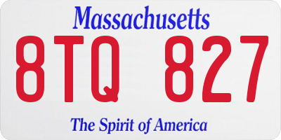 MA license plate 8TQ827