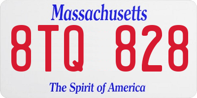 MA license plate 8TQ828