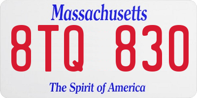 MA license plate 8TQ830