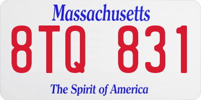 MA license plate 8TQ831