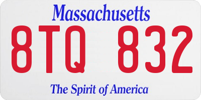 MA license plate 8TQ832