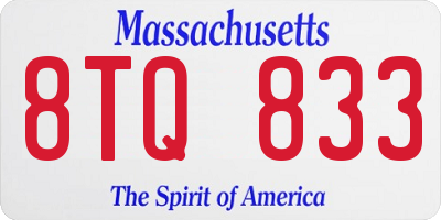 MA license plate 8TQ833