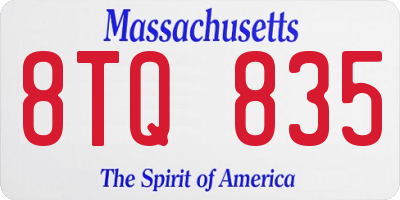 MA license plate 8TQ835