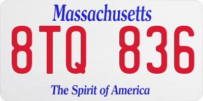 MA license plate 8TQ836