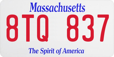 MA license plate 8TQ837