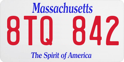 MA license plate 8TQ842