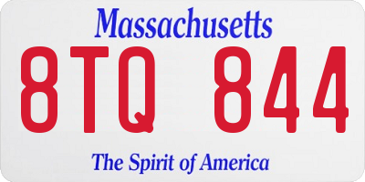 MA license plate 8TQ844