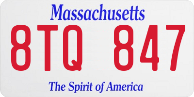 MA license plate 8TQ847
