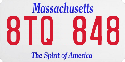 MA license plate 8TQ848