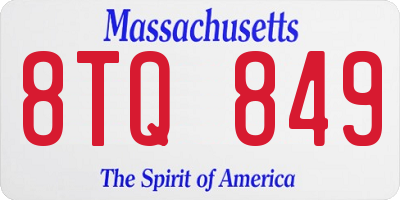 MA license plate 8TQ849