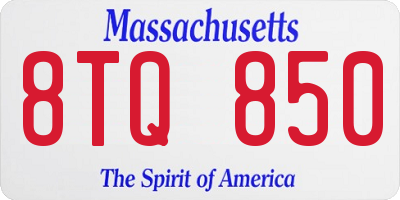 MA license plate 8TQ850