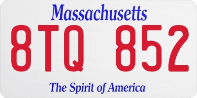 MA license plate 8TQ852