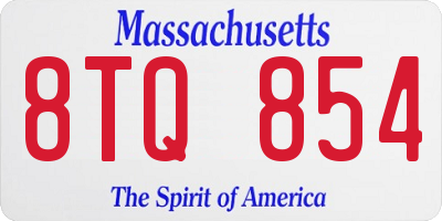 MA license plate 8TQ854