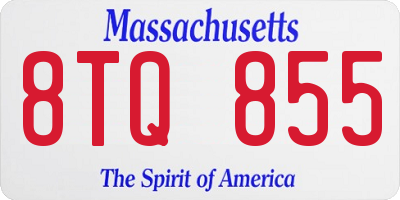 MA license plate 8TQ855