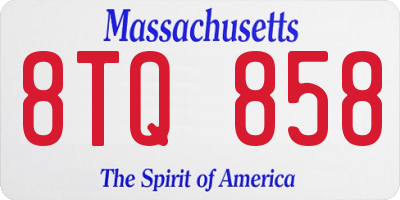 MA license plate 8TQ858