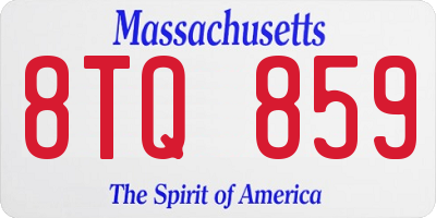 MA license plate 8TQ859